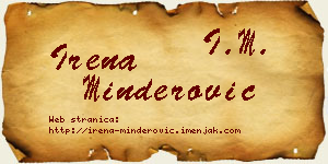 Irena Minderović vizit kartica